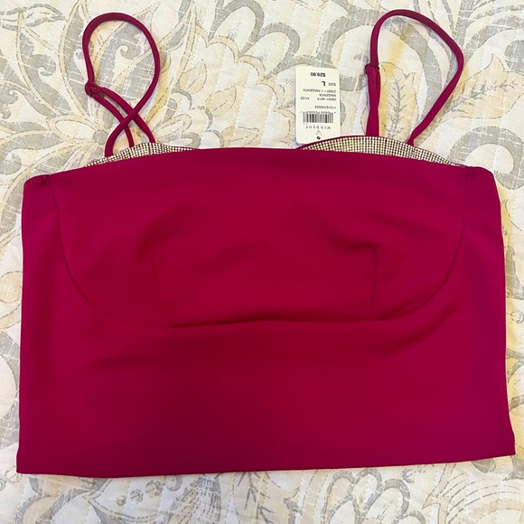 Magneta Cropped Rhinestone top NWT - Picture 1 of 3